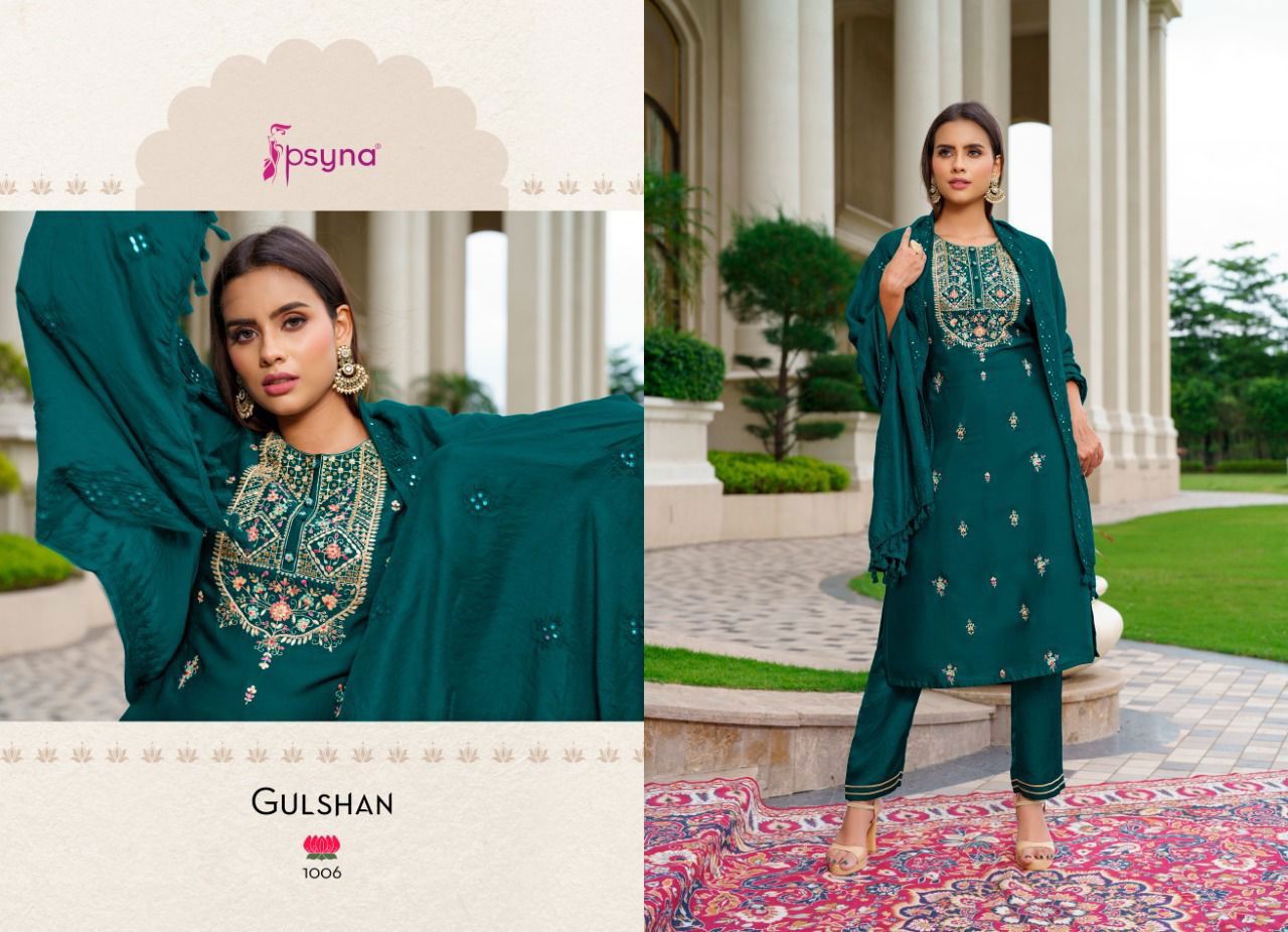 Psyna Gulshan Fancy Ethnic Wear Wholesale Readymade Salwar Suits Catalog